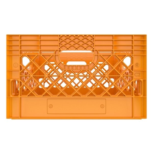Rectangle Milk Crate in Orange