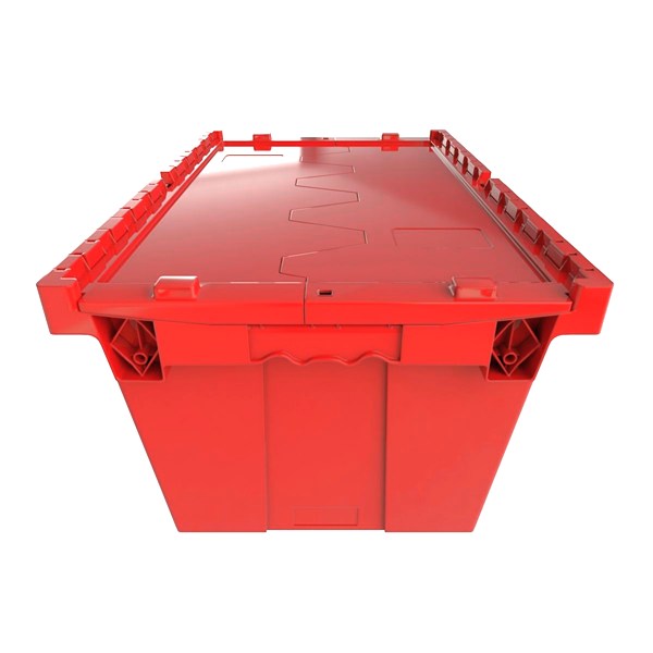 Hinged Lid Tote in Red