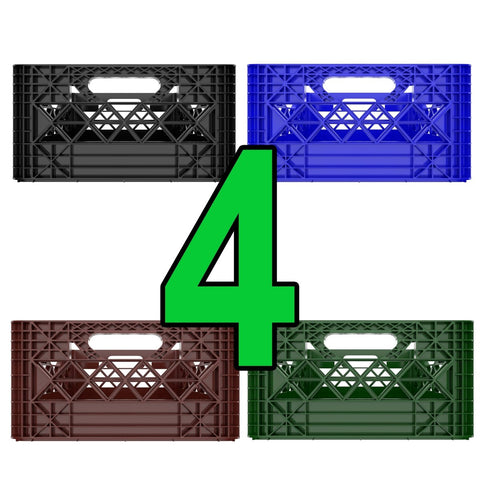Heavy-Duty Mini Super Crates- 4 pack "14.5x14.5x7.5"