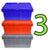 Set of 3 Heavy-Duty Plastic Totes w. Attached Lid