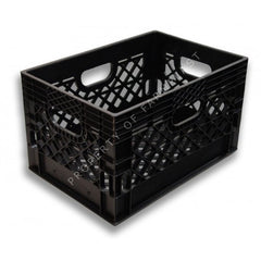 Black Rectangular Milk Crate