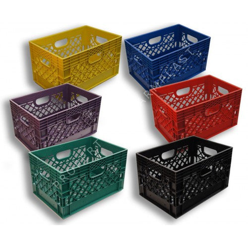 Rectangular Milk Crates 6Pack. "19x13x11" Farmplast