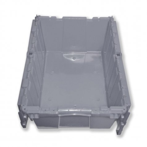 Attached Lid Tote - 22x15x10 Industrial Strength Round Trip Tote. Made in USA.
